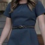 Maje Faux Leather Collar Teal Guimet Tea Dress Size Small Photo 1