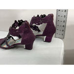 Womans Enzo Romeo Dress Sandals 7 Purple Glitter Back Zip Strappy Open Toe Heel Photo 3