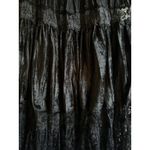 Vtg 90’s Judy Knapp Blk Crushed Velvet Lace Prairie Boho Cottage Maxi Skirt USA Black Photo 2