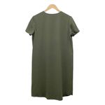 Theory  Dress Women's Size 8 Keyhole Tie Shift Drapey Crepe Dress Military Green Photo 2