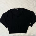 Joan Vass New York Black Scoop Neck Knit Sweater 3/4 Sleeves Size Medium Photo 3