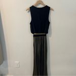 Ny Collection Black & Metallic Gold Layered Blouson Belted Wide Leg Jumpsuit M Photo 8
