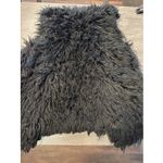Papaya  Shaggy Vest L Black Faux Fur Open Front Boho Rock Chic Mod Punk Med Photo 5