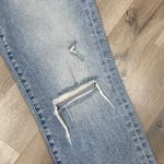 EXPRESS  Conscious Edit Straight Ankle High Rise Jeans Blue 4 Distressed‎ Photo 3