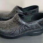 Dansko  Professional Tooled Clogs in Paisley Black Print Leather Size 38 Photo 0