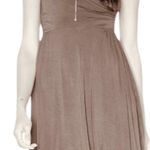 LA Made New Criss Cross Double Strap Wrap Asymmetric Mini Dress Taupe Photo 0