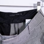 ZARA Woman Mid Rise Wide Leg Micro Houndstooth Check Print Trouser Pants Small Photo 1
