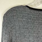 Trina Turk 100% Wool Cardigan Sweater Size Small Gray with Gold Buttons Photo 4