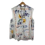 We The Free Free People  Moon Flower Top Small Seed‎ Print Button Down Oversized Photo 1