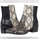 DV dolce Vita Zada ankle boots snake print leather pointed toe size 8.5 Black Photo 0
