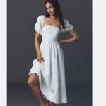 Reformation  Marella Linen Midi Dress in White 6 Photo 7
