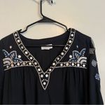 Velvet By Graham And Spencer Black sequin embroidered bohemian tunic blouse Photo 5