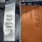 Karl Lagerfeld  High Rise Above Ankle Straight Leg Jeans with Black Side Script Photo 14