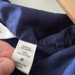 Victoria's Secret Victoria’s Secret Silk Smooth Navy Blue Pajama Button Down Long Sleeve Top Photo 4