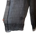 Sand N Sun Sheer Black Pants with Embroidered Designs Palazzo Swim Coverup Photo 1