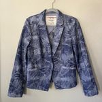 Anthropologie Cartonnier Navy Fern Brocade Smart Suit Jacket Womens Size 10 Blue Photo 1