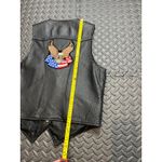 Vintage‎ Leather Gallery Patchwork Betty Boop Biker Vest Black Leather Moto Med Photo 8