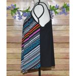 Trimshaper Tankini Top Women's Plus Size 18W Striped Geometric Swimsuit Padded Black Photo 5