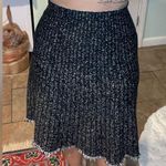 NWOT Milano Pull on stretch fringed skirt Black Photo 3