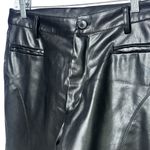Faux Leather Wide Leg Trouser Large EUC Black Photo 1