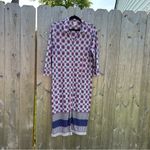 Chico's  Medallion Print Shirt Dress Maxi Women's‎ Size 8/10 Multicolored Photo 3