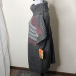 Ruff Hewn NWT women’s grey/red/white cowl neck sweater size Large Photo 3