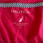 Nautica  VNeck Long Sleeve TShirt Red Size Large Photo 6