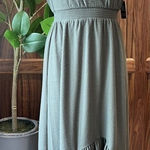 EXPRESS New  Olive Camo Green Midi Dress Strapless High Low Photo 0