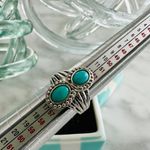 Oval Stacked 2 Stone Turquoise .925 Sterling Silver Ring Size 7 HSN Jay King Photo 3