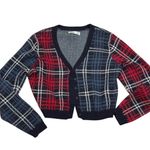 Hollister Plaid Sweater Cardigan Cropped Red Blue XXL Photo 1