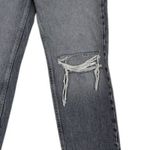 ZARA Wide Leg High Rise Vintage Distressed Cropped Jeans 2 Rinsed Black #3900 Photo 10