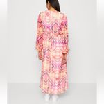Never Fully Dressed Geometric MIDI Pink and Orange DRESS Size 4 Photo 1