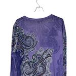 Chico's Women's Sweater Paisley Thin Knit Gem Beaded Long Cardigan Purple Sz. 1 Photo 8