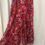 Free People Red and White Wide-Leg Pants Photo 3