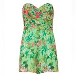 Jay Godfrey Lydia Green Floral Strapless Romper Pantsuit Retail $325 Size 12 Photo 3