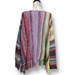 Free People  L Radiate Pullover Sweater Rainbow Fringe Striped Boho Artsy NWT Photo 4