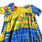 Jams World Low Tide Beach Sailboat Boat Print Dress Maxi Short Sleeve Sz Medium Photo 1