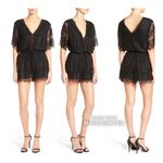 Willow & Clay  Plunge Neck Lace Romper Black XS Photo 1