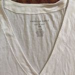 American Eagle  SOFT & SEXY WHITE RIBBED SNAP BUTTON V NECK TANK Photo 1