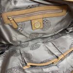 Vince Camuto  Cream Brown Red Leather Shoulder Bag Photo 6