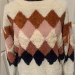 FRNCH Nordstrom Super Soft Fuzzy Argyle Sweater Photo 0