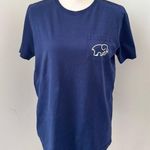 Ivory Ella  T-Shirt Womens M Short Sleeve Crew Neck Pocket Graphic Blue Cotton Photo 0