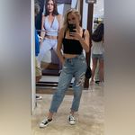 American Eagle  Distressed Mom Boyfriend Dad Baggy Denim Jeans 4 High Rise Photo 1