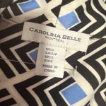 Carolina belle Black and White Ruffled Sleeveless Blouse Photo 3