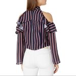 Lucca Couture NWT Mia Cold Shoulder Stripe Ruffle Top Photo 3