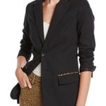 Current/Elliott  Womens Leopard Trim Cotton Wool Blend Tailored Calla Blazer Photo 0