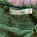 Heart and Hips Off the Shoulders Green Crop Top Photo 2