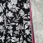 Susan Graver  Floral Print Crop Wide Leg Pants Womens XLP Black White Pink Stripe Photo 5
