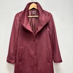 Eileen Fisher  High Collar Wool & Alpaca Blend Coat Casis Maroon XXS Photo 9