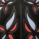 JustFab Cowgirl Boots Black Vegan Suede Western Mid Calf Floral Detail Women’s 9.5 NEW Photo 8